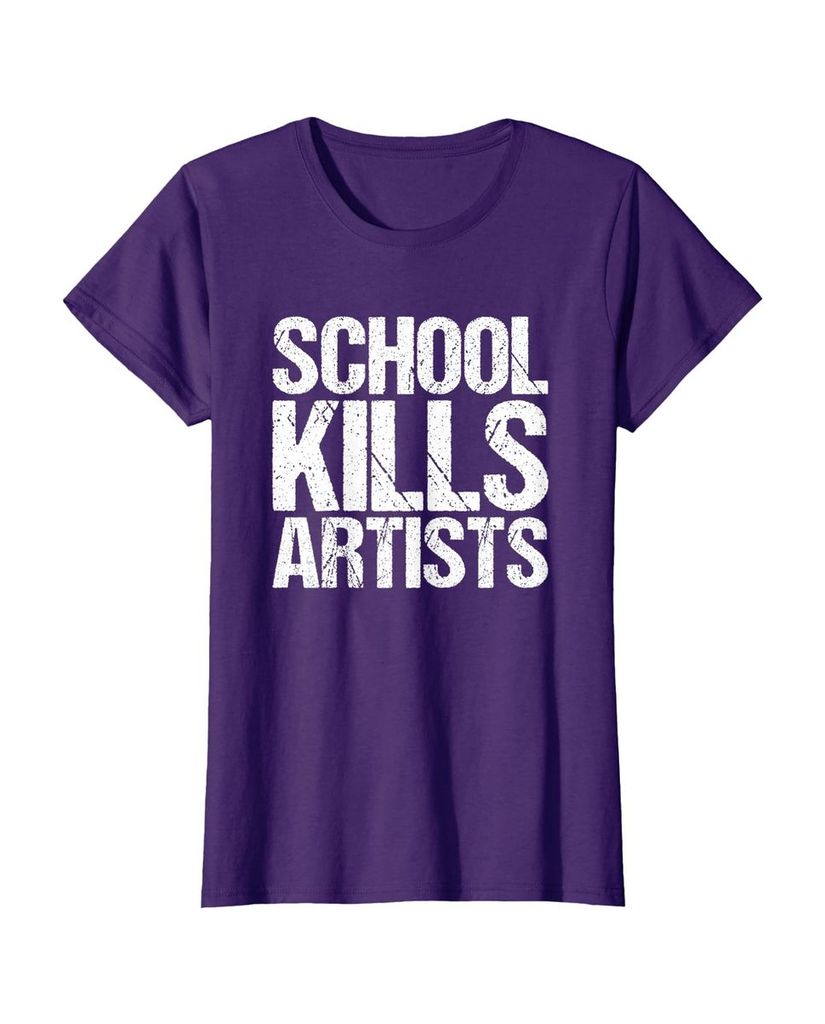 Humorvolles T-Shirt „School Kills Artists“ – Ansicht 50