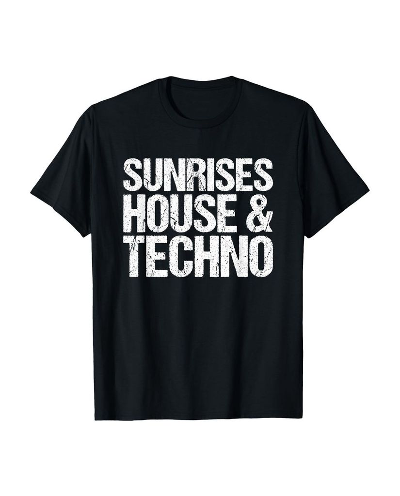 Lustiger T-Shirt „Sunrises House & Techno“ | lustige-tshirts.de