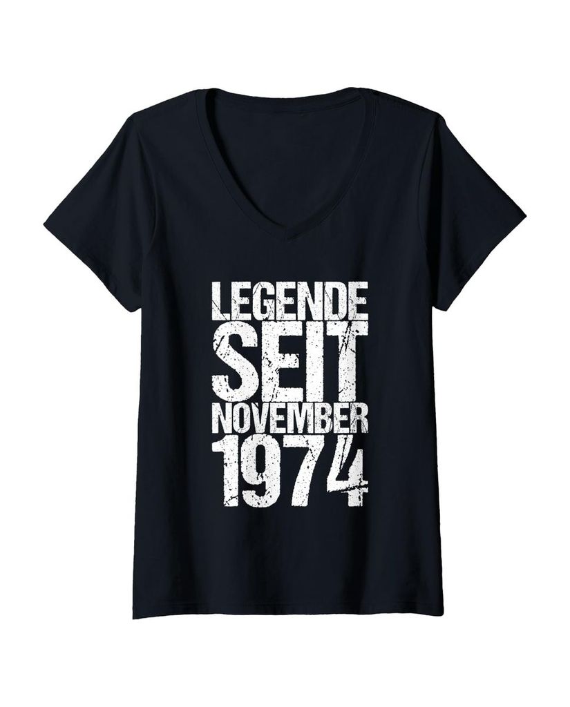 Lustiger T-Shirt mit V-Ausschnitt „Legende Seit November 1974“ | lustige-tshirts.de