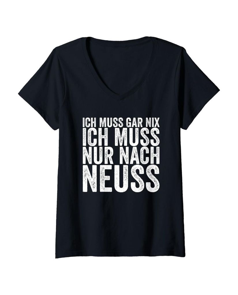 Lustiger T-Shirt mit V-Ausschnitt „Ich Muss Gar Nix Ich Muss“ | lustige-tshirts.de