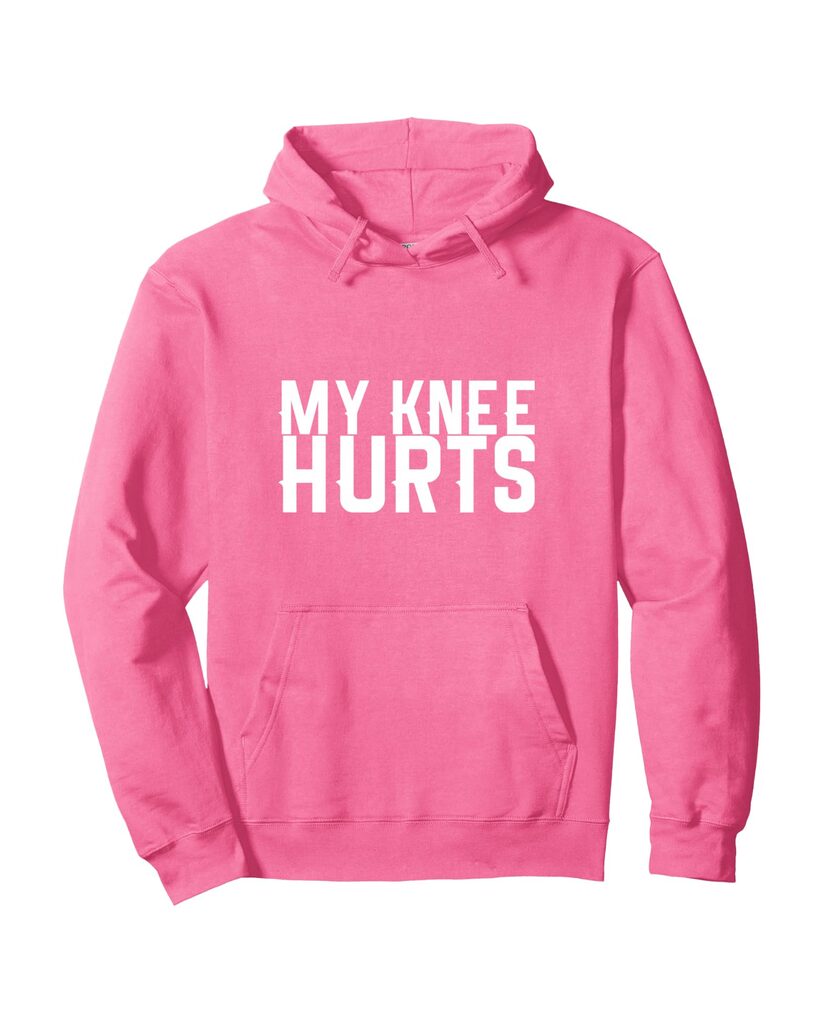 Humorvoller Geburtstags Hoodie „My Knee Hurts“ – Ansicht 6