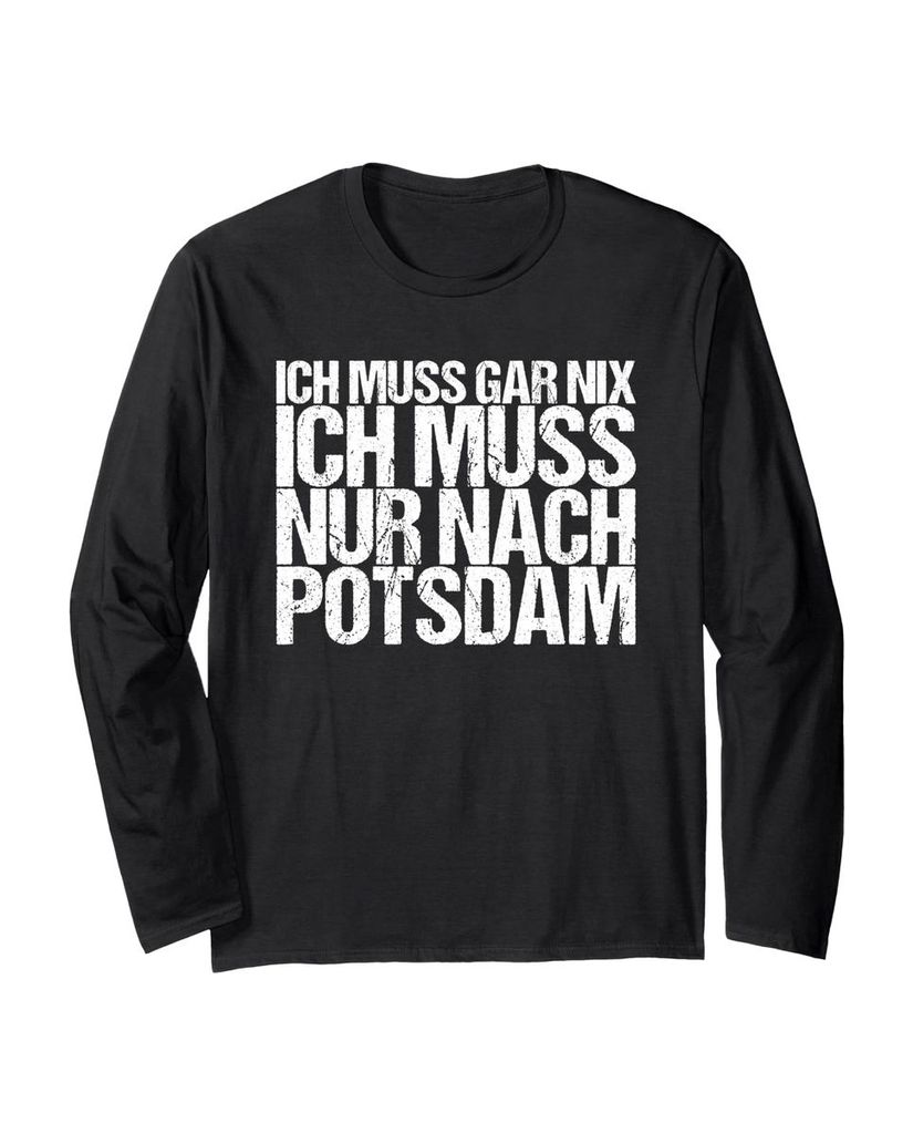 Lustiger Langarmshirt „Ich Muss Gar Nix Ich Muss Nur Nach“ | lustige-tshirts.de