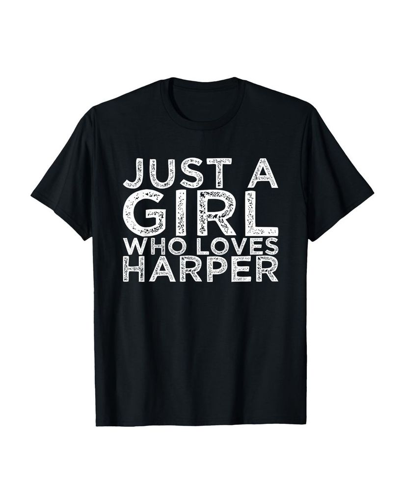 Lustiger T-Shirt „Nur ein Mädchen, das Harper liebt“ | lustige-tshirts.de