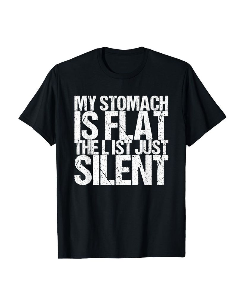 Lustiger T-Shirt „My Stomach Is Flat The L Is Just Silent“ | lustige-tshirts.de