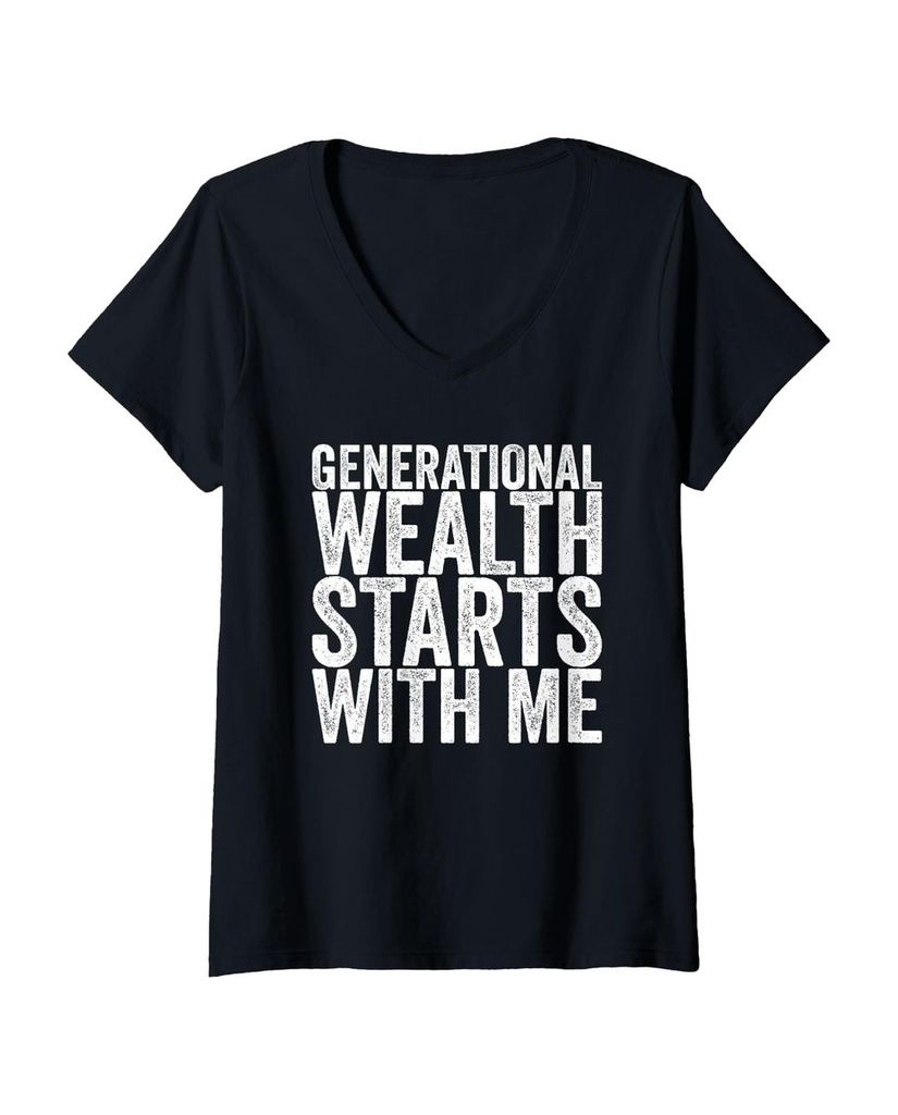 Lustiger T-Shirt mit V-Ausschnitt „Generational Reichtum“ | lustige-tshirts.de