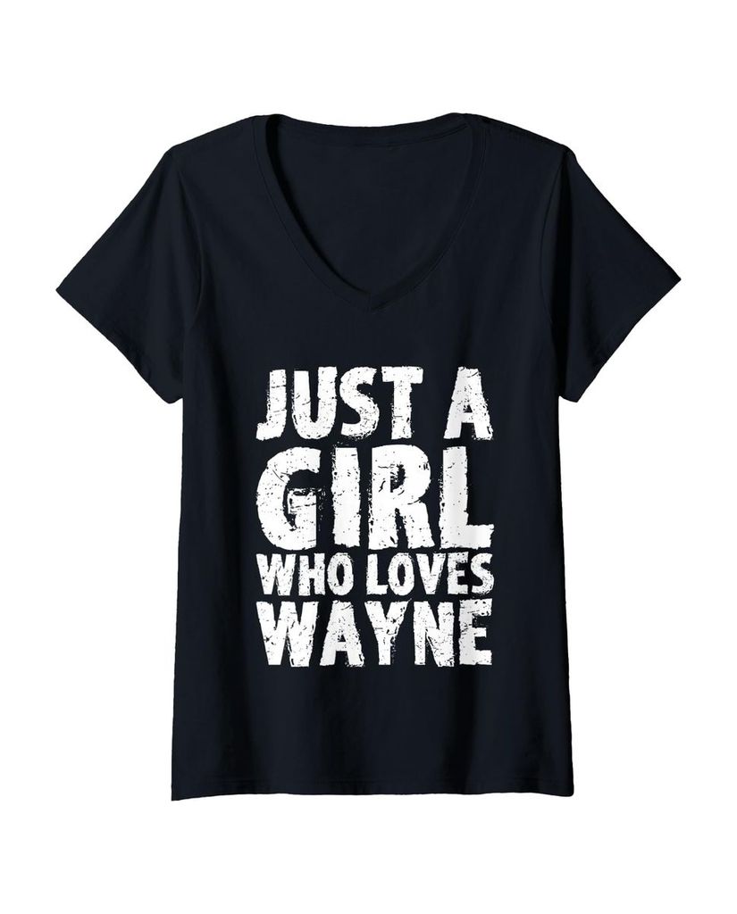 Lustiger T-Shirt mit V-Ausschnitt „Nur EIN Mädchen, das Wayne“ | lustige-tshirts.de