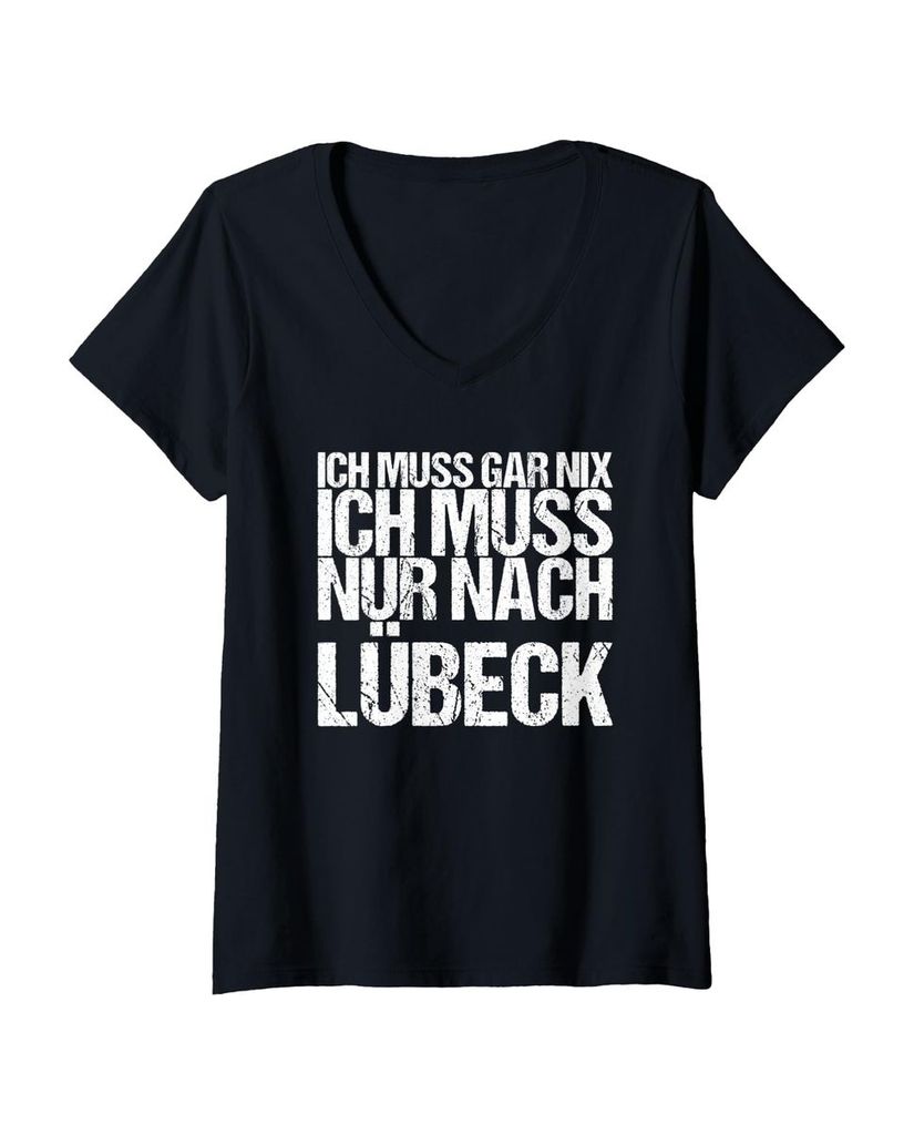 Lustiger T-Shirt mit V-Ausschnitt „Ich Muss Gar Nix Ich Muss“ | lustige-tshirts.de
