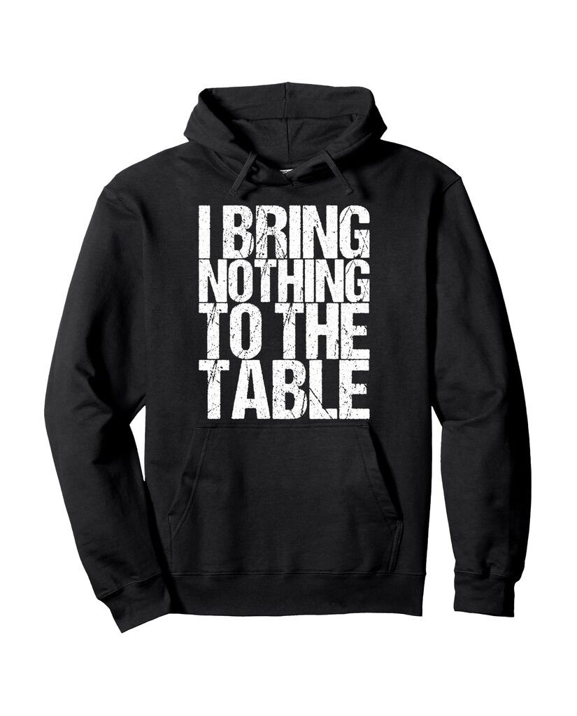 Lustiger Weihnachts Hoodie „I Bring Nothing To The Table“ – Ansicht 2