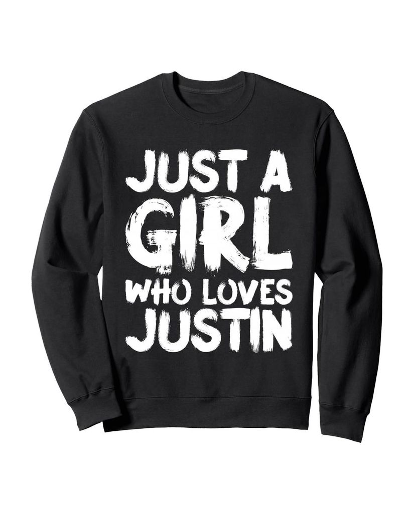 Lustiger Sweatshirt „Nur ein Mädchen, das Justin liebt“ | lustige-tshirts.de
