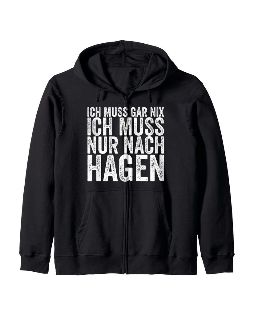 Lustiger Kapuzenjacke „Ich Muss Gar Nix Ich Muss Nur Nach Hagen“ | lustige-tshirts.de