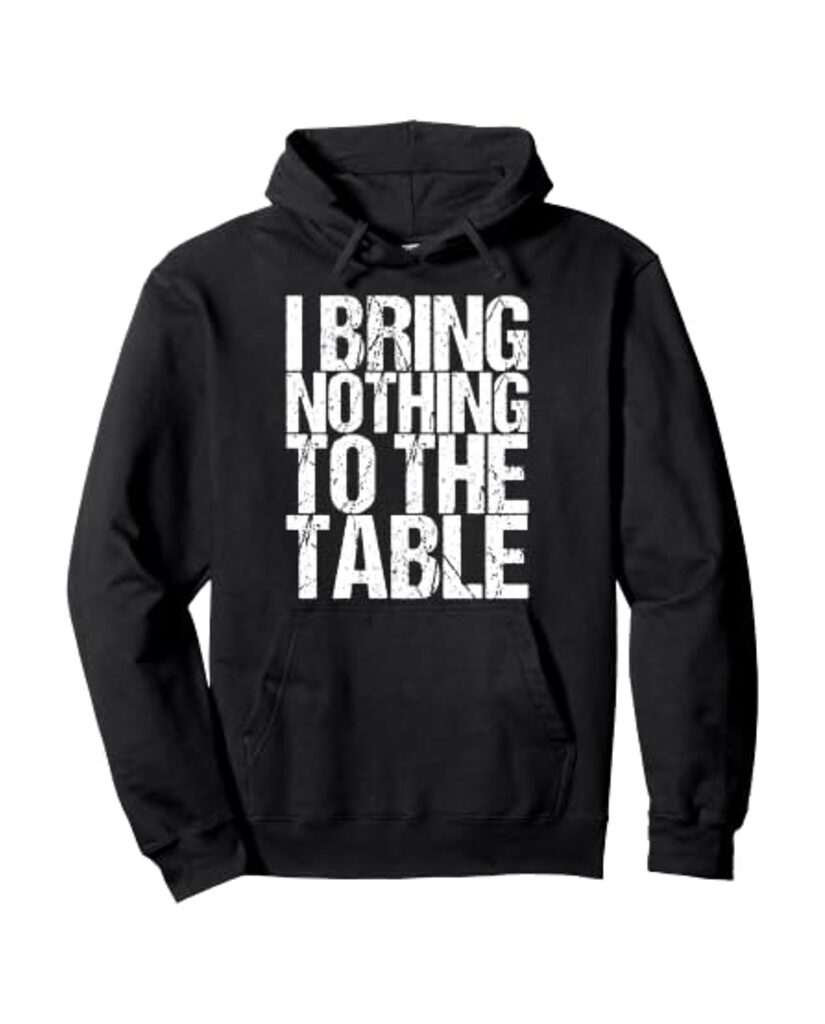 Lustiger Weihnachts Hoodie „I Bring Nothing To The Table“ – Ansicht 6