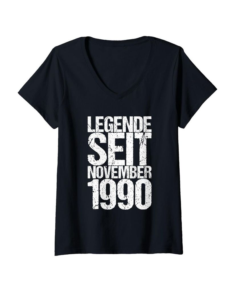 Lustiger T-Shirt mit V-Ausschnitt „Legende Seit November 1990“ | lustige-tshirts.de