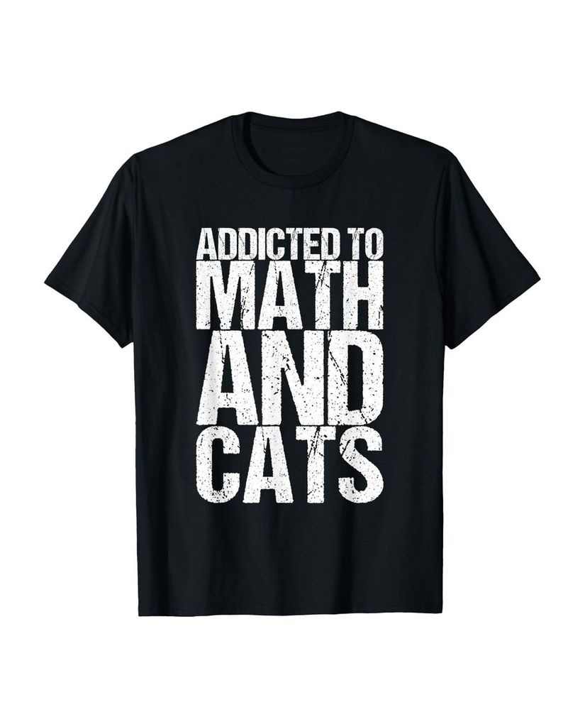 Lustiger T-Shirt „Süchtig nach Mathe und Katzen“ | lustige-tshirts.de