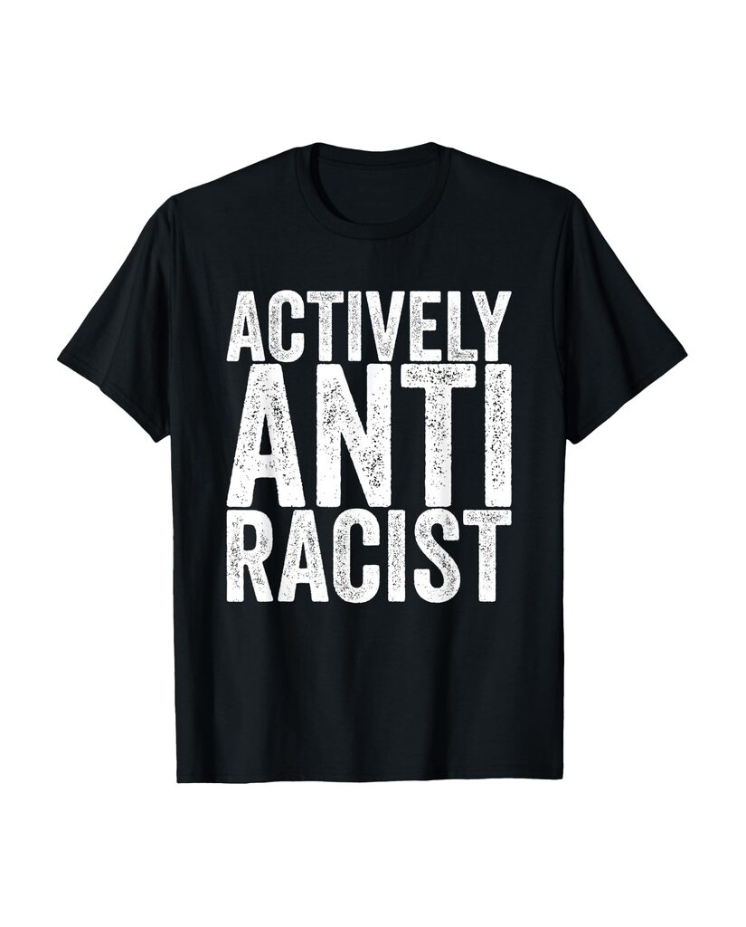 Witziges T-Shirt „Actively Anti Racist“ – Ansicht 2