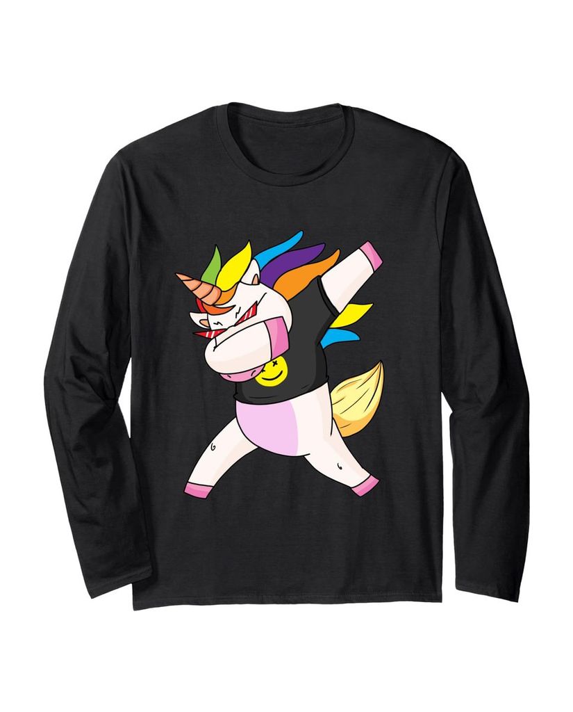 Lustiger Langarmshirt „Einhorn Dabbing Punk Goth Rockstar“ | lustige-tshirts.de