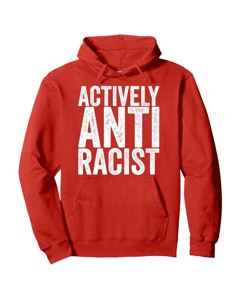 Lustiger Herbst Hoodie „Actively Anti Racist“ – Ansicht 3
