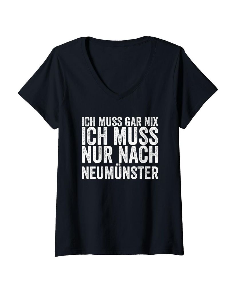 Lustiger T-Shirt mit V-Ausschnitt „Ich Muss Gar Nix Ich Muss“ | lustige-tshirts.de