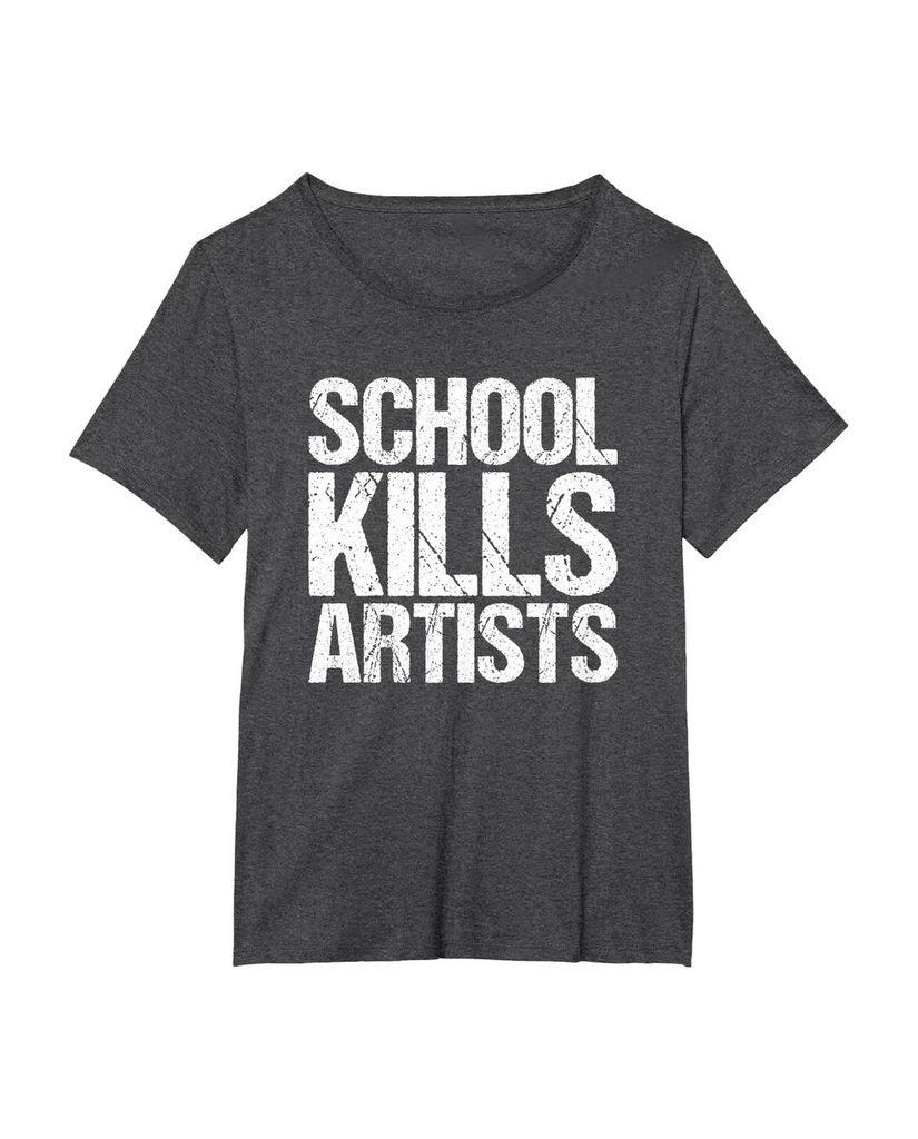 Humorvolles T-Shirt „School Kills Artists“ – Ansicht 46