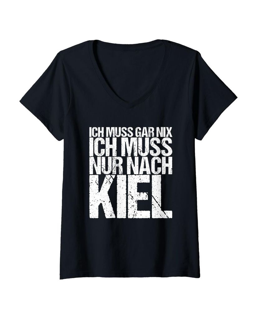 Lustiger T-Shirt mit V-Ausschnitt „Ich Muss Gar Nix Ich Muss“ | lustige-tshirts.de