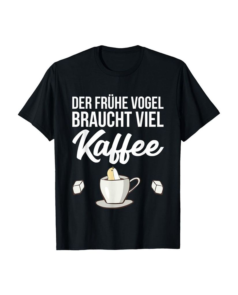 Lustiger T-Shirt „Der frühe Vogel braucht viel Kaffee“ | lustige-tshirts.de