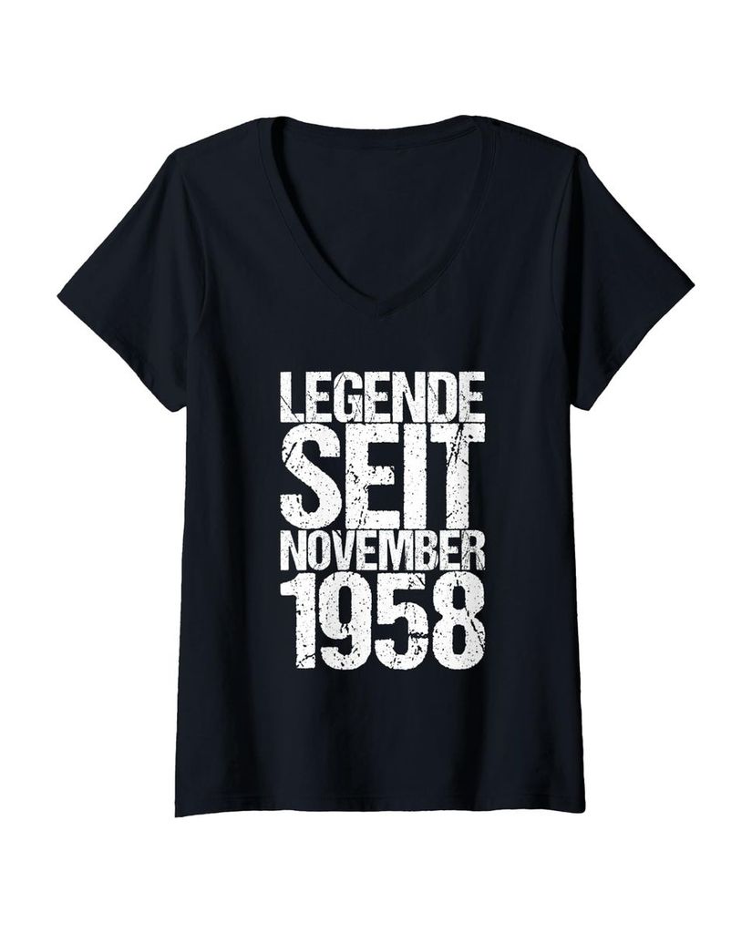 Lustiger T-Shirt mit V-Ausschnitt „Legende Seit November 1958“ | lustige-tshirts.de