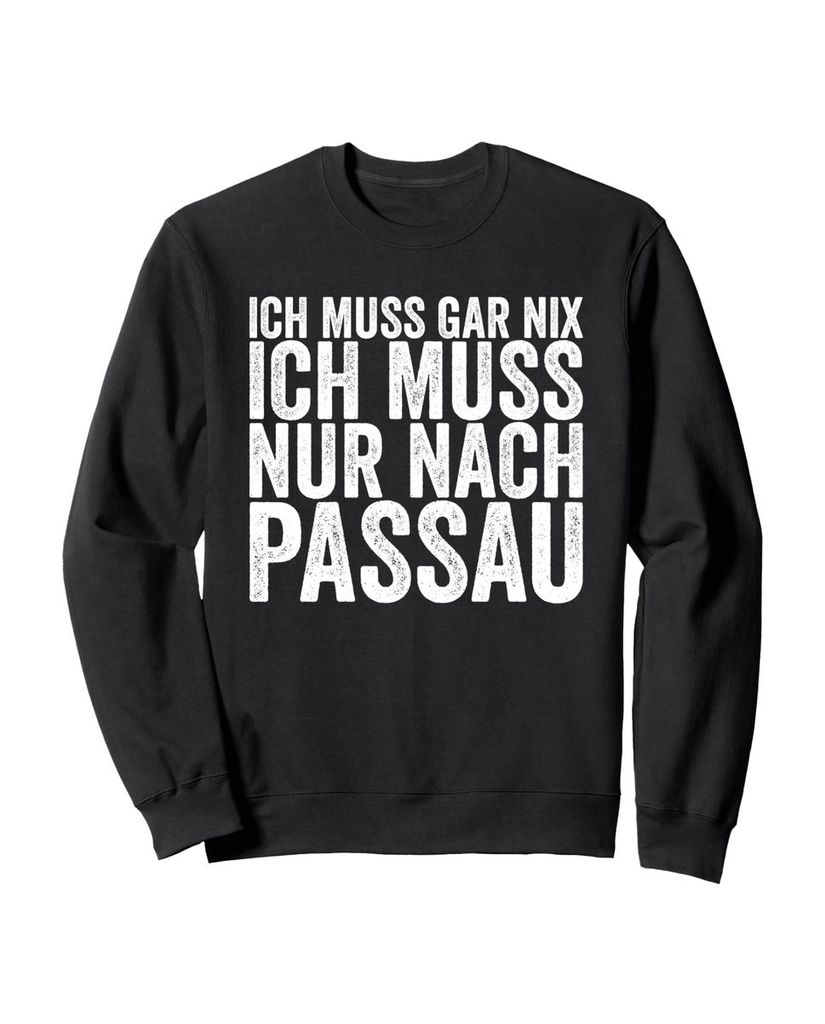 Lustiger Sweatshirt „Ich Muss Gar Nix Ich Muss Nur Nach“ | lustige-tshirts.de