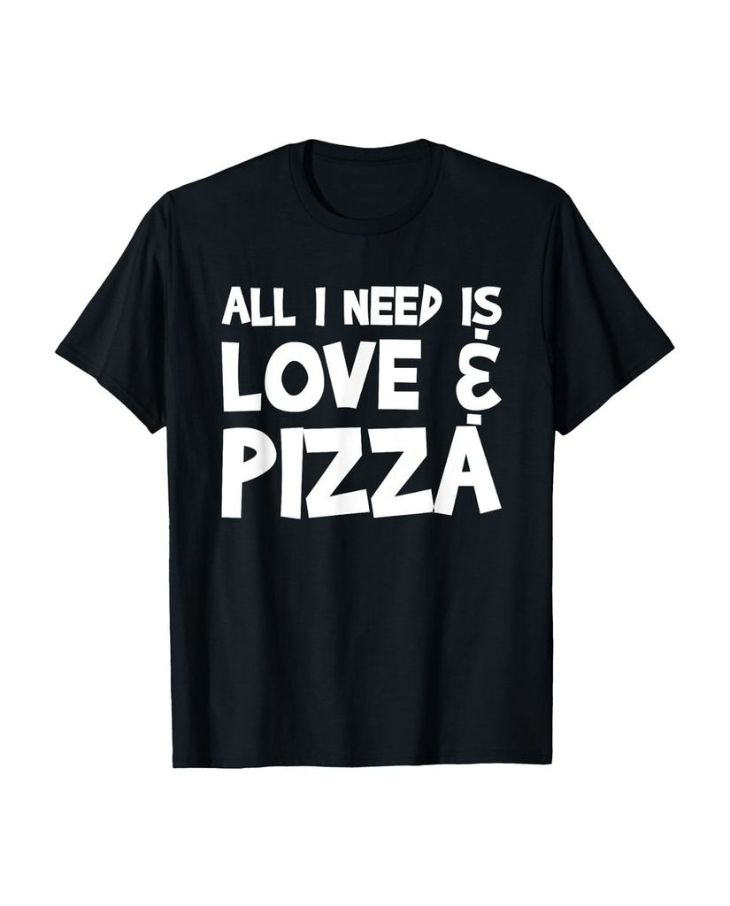 Lustiger T-Shirt „Alles was ich brauche ist Liebe & Pizza“ | lustige-tshirts.de