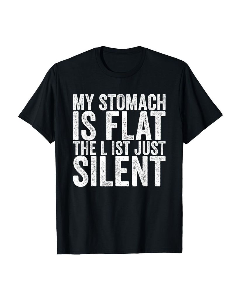 Lustiger T-Shirt „My Stomach Is Flat The L Is Just Silent“ | lustige-tshirts.de