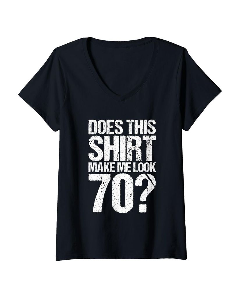 Lustiger T-Shirt mit V-Ausschnitt „Does This Shirt Make Me“ | lustige-tshirts.de