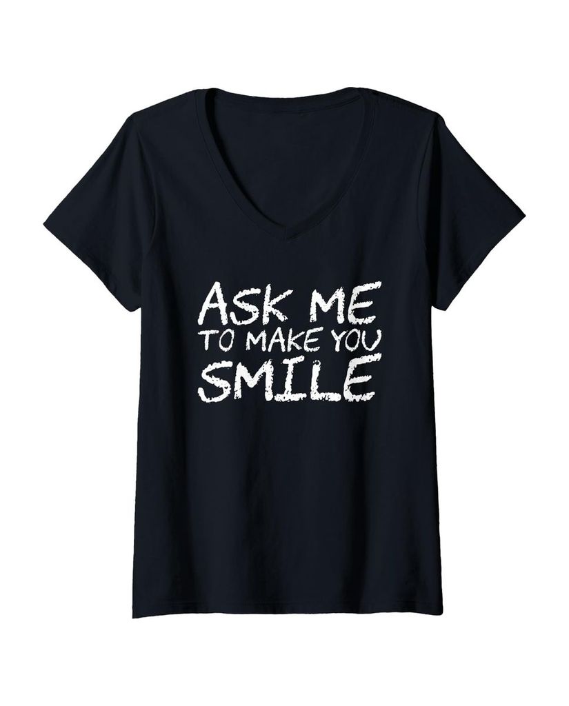 Lustiger T-Shirt mit V-Ausschnitt „Bitten Sie mich, Sie zum“ | lustige-tshirts.de