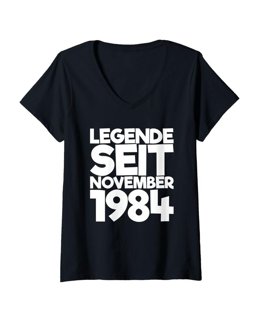 Lustiger T-Shirt mit V-Ausschnitt „Legende Seit November 1984“ | lustige-tshirts.de