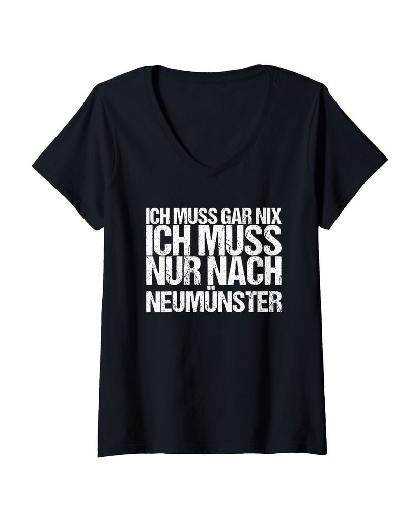 Lustiger T-Shirt mit V-Ausschnitt „Ich Muss Gar Nix Ich Muss“ | lustige-tshirts.de
