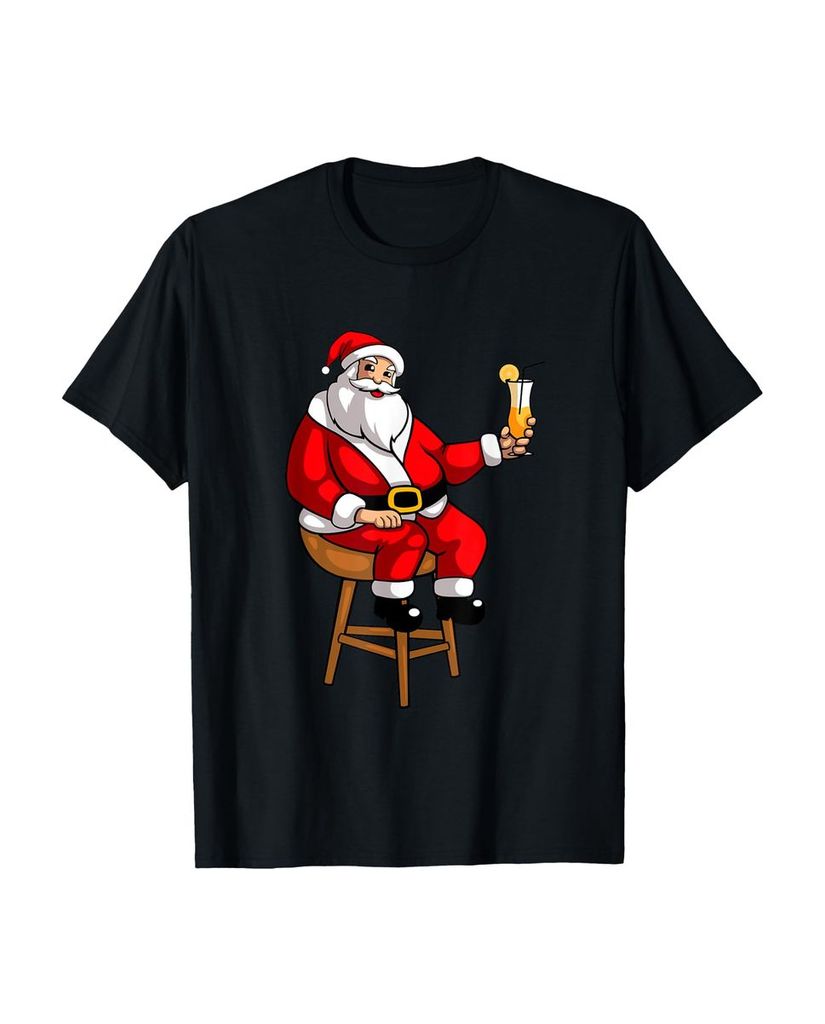 Lustiger T-Shirt „Santa sitzend auf Barhocker Weihnachten“ | lustige-tshirts.de
