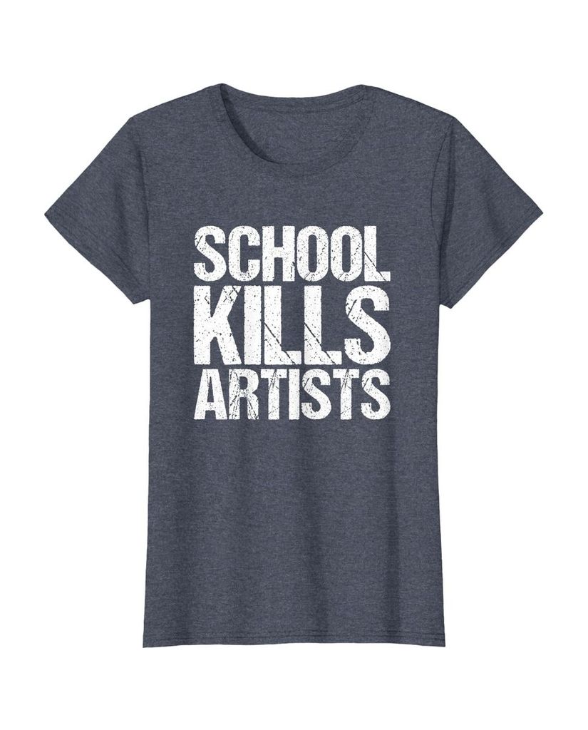 Humorvolles T-Shirt „School Kills Artists“ – Ansicht 9