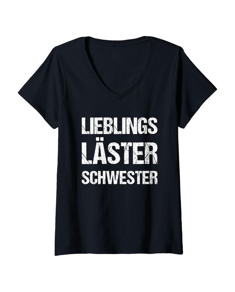 Lustiger T-Shirt mit V-Ausschnitt „Läster Schwester Beste“ | lustige-tshirts.de