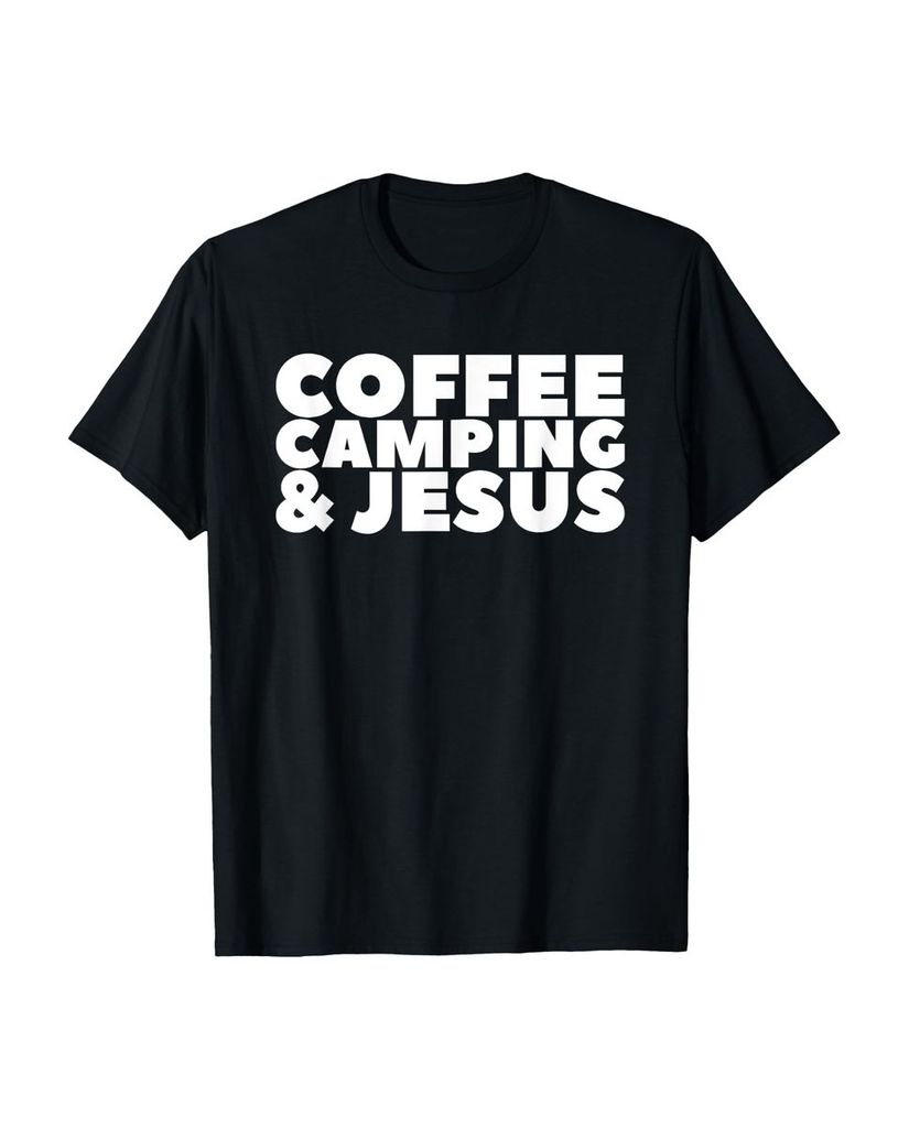 Lustiger T-Shirt „Kaffee Camping & Jesus“ | lustige-tshirts.de