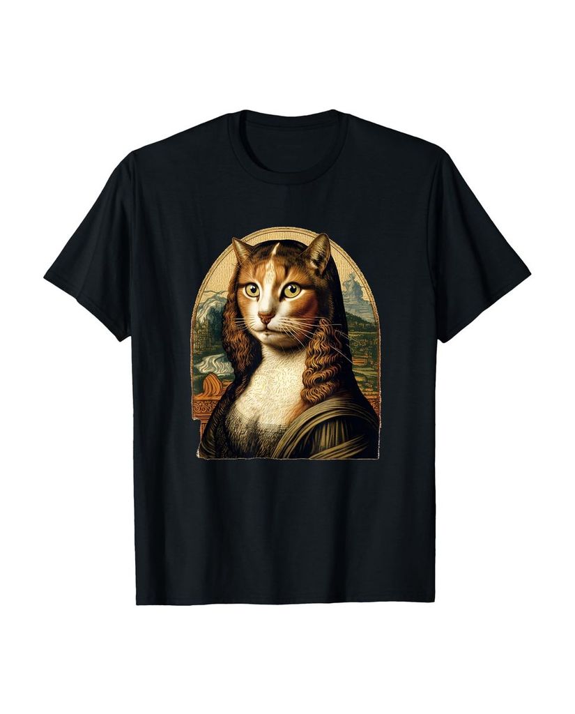 Lustiger T-Shirt „Katze Mona Lisa Renaissance Art Kätzchen“ | lustige-tshirts.de