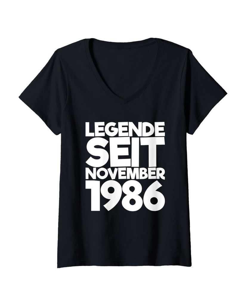 Lustiger T-Shirt mit V-Ausschnitt „Legende Seit November 1986“ | lustige-tshirts.de