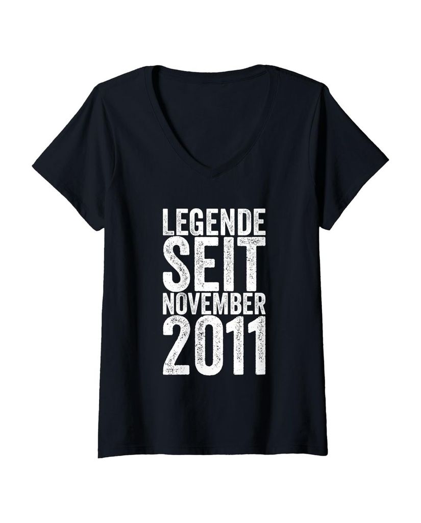Lustiger T-Shirt mit V-Ausschnitt „Legende Seit November 2011“ | lustige-tshirts.de