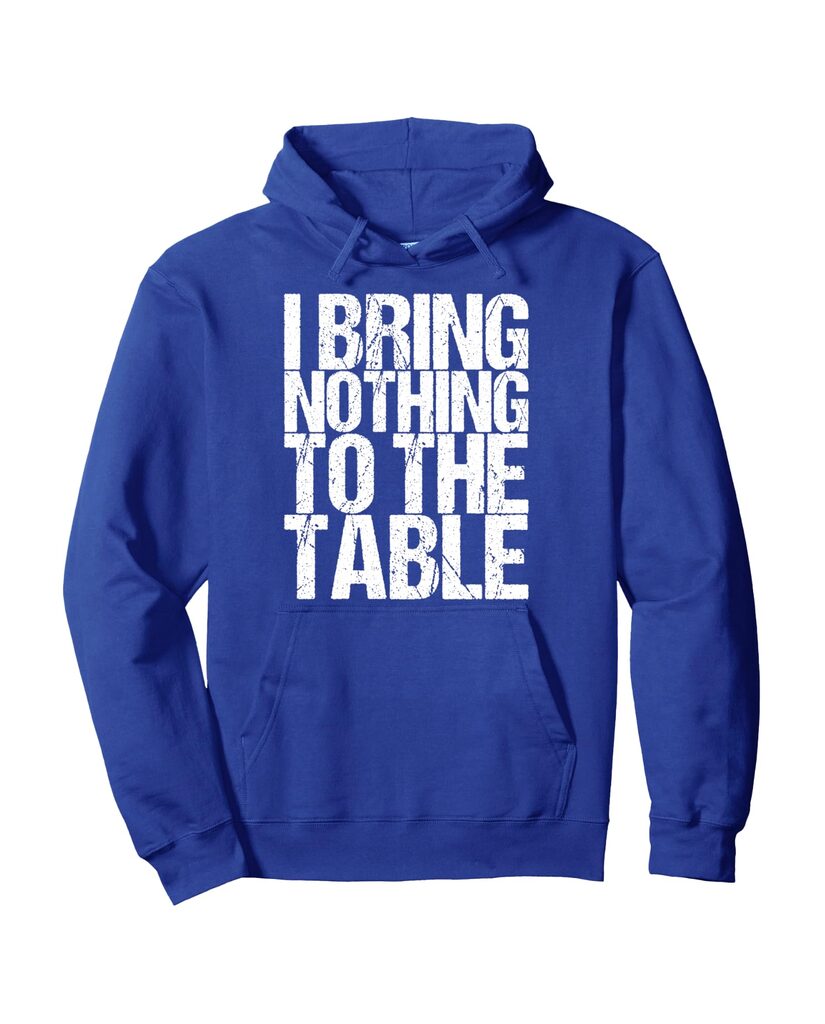 Lustiger Weihnachts Hoodie „I Bring Nothing To The Table“ – Ansicht 4