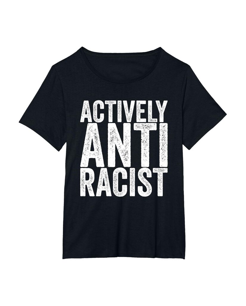 Witziges T-Shirt „Actively Anti Racist“ – Ansicht 3
