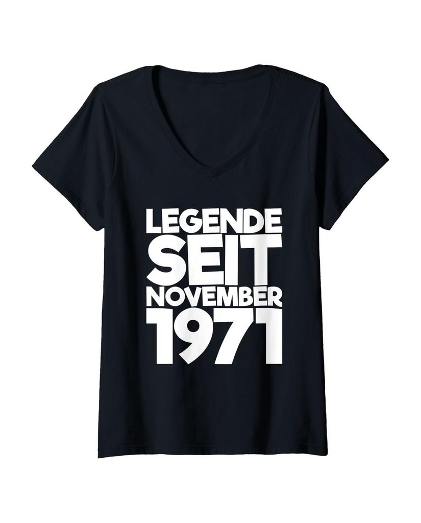Lustiger T-Shirt mit V-Ausschnitt „Legende Seit November 1971“ | lustige-tshirts.de