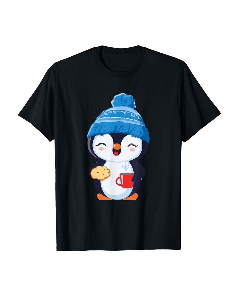 Lustiger T-Shirt „Pinguin Christmas Cookie And Coffee“ | lustige-tshirts.de