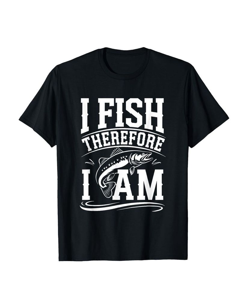 Lustiger T-Shirt „Ich fische also bin ich“ | lustige-tshirts.de