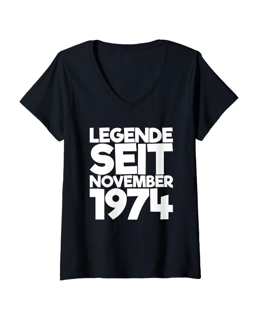 Lustiger T-Shirt mit V-Ausschnitt „Legende Seit November 1974“ | lustige-tshirts.de