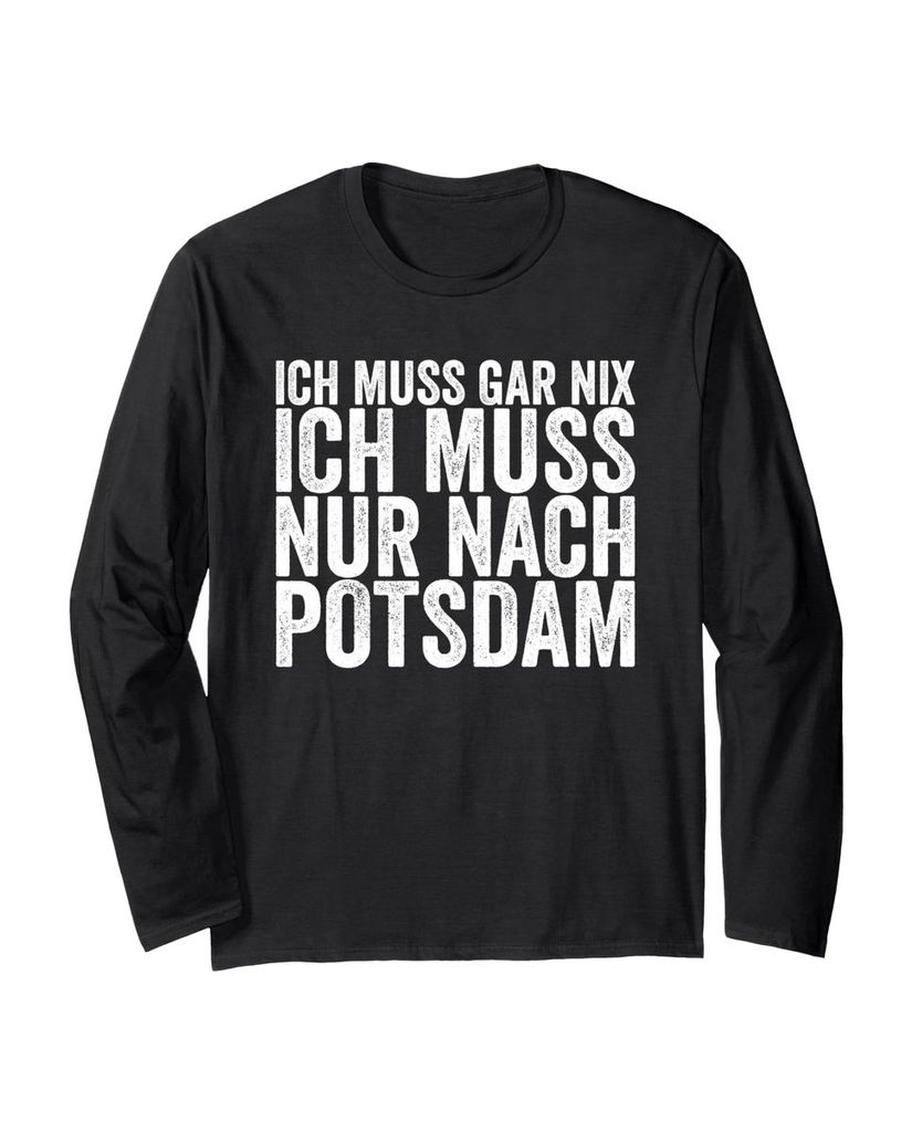 Lustiger Langarmshirt „Ich Muss Gar Nix Ich Muss Nur Nach“ | lustige-tshirts.de