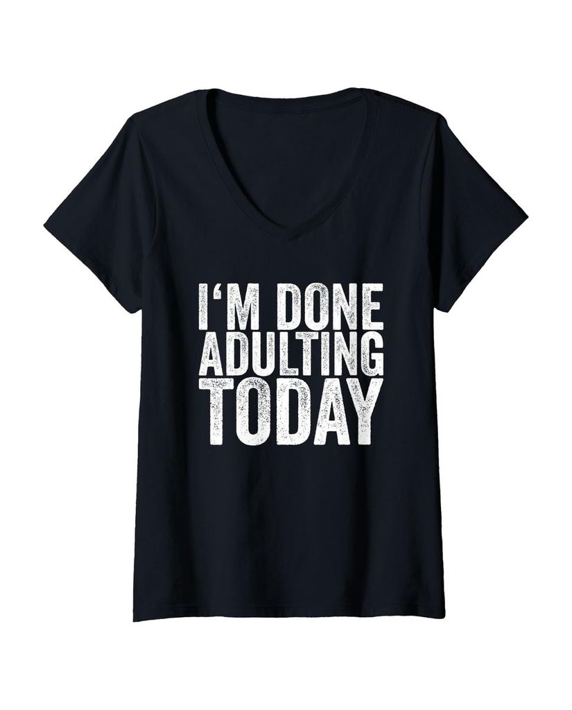 Lustiger T-Shirt mit V-Ausschnitt „Ich bin heute fertig mit dem“ | lustige-tshirts.de