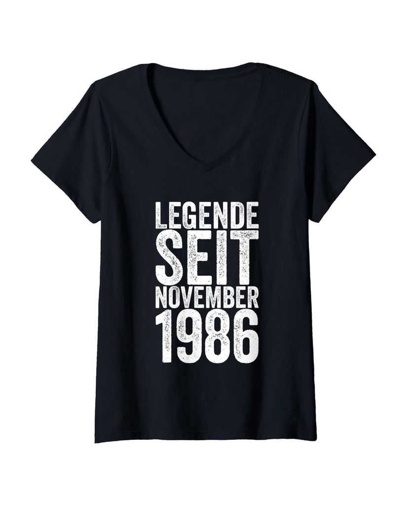 Lustiger T-Shirt mit V-Ausschnitt „Legende Seit November 1986“ | lustige-tshirts.de