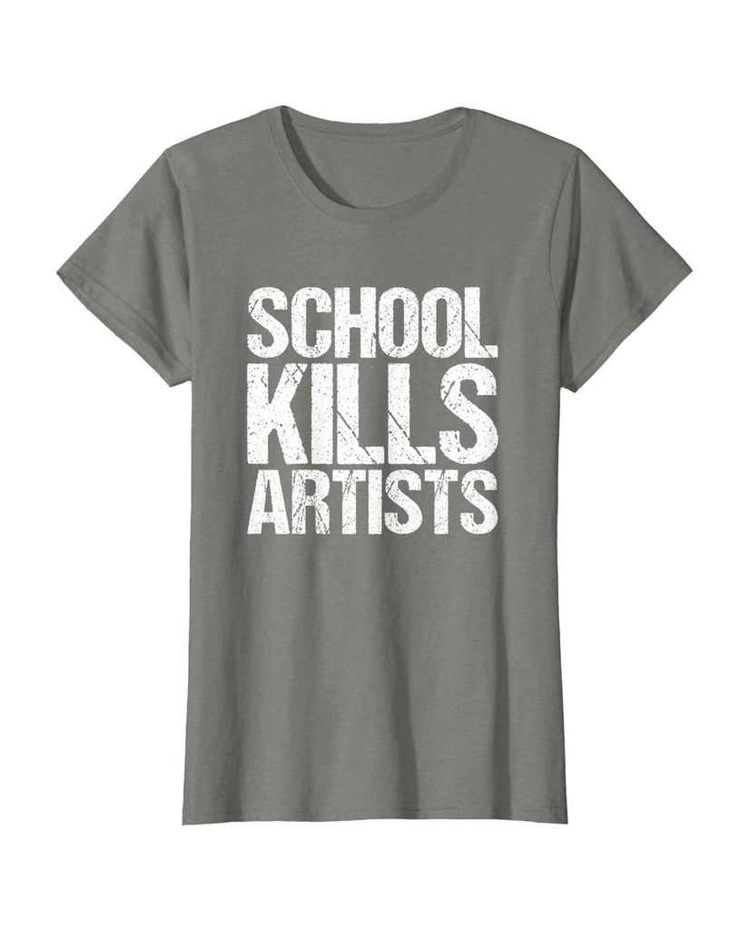Humorvolles T-Shirt „School Kills Artists“ – Ansicht 47