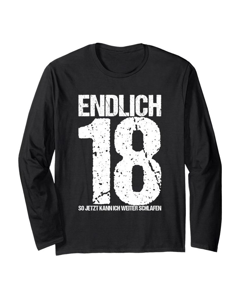 Lustiger Langarmshirt „Endlich 18 So Jetzt Kann Ich Weiter“ | lustige-tshirts.de